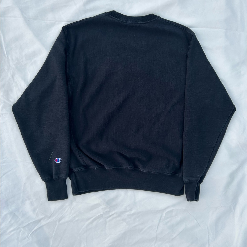 Black Champion Reverse Weave Sweatshirt - Picture 3 of 3
